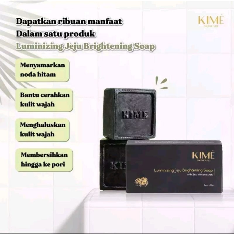 SABUN KIME SKINCARE 1 BOX ISI 2 ORIGINAL KIME HITAM LUMINIZING JEJU BRIGHTENING SOAP. ORIGINAL BPOM