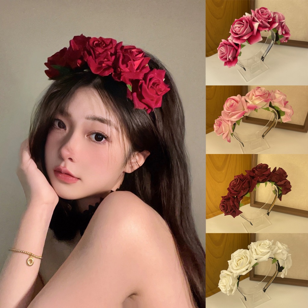 Hiasan kepala mahkota bunga untuk wanita terlihat cantik
