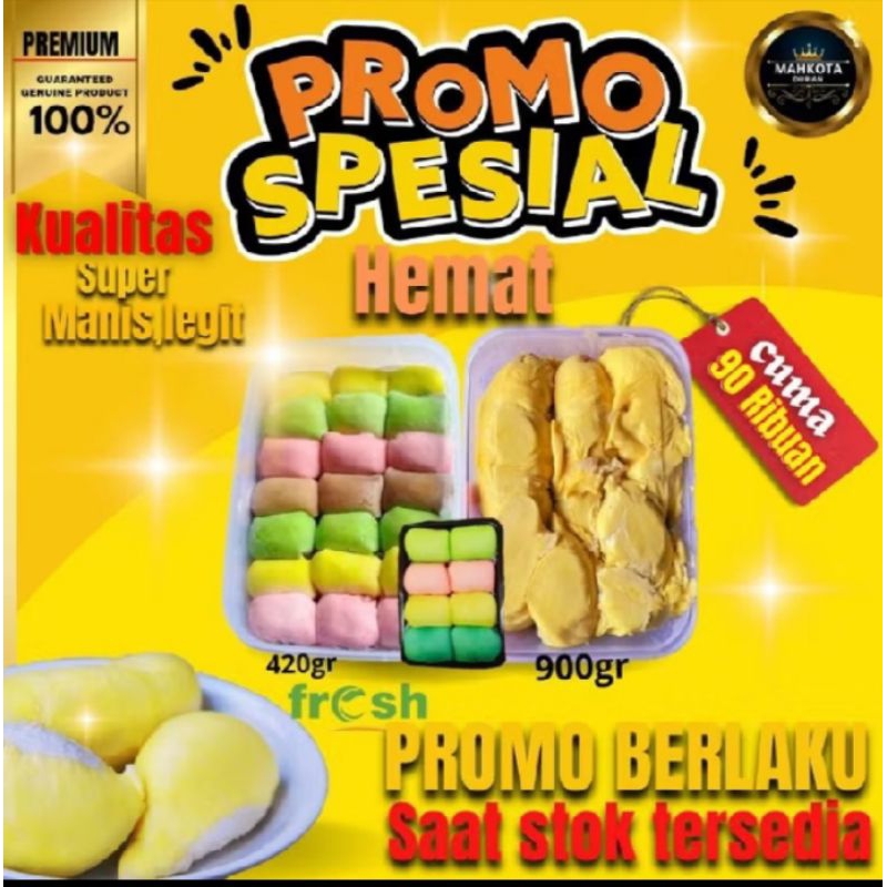 

PROMO AMBYAR DURIAN KUPAS ASLI MEDAN 900GR +PANCAKE DURIAN BOX+PANCAKE MIKA