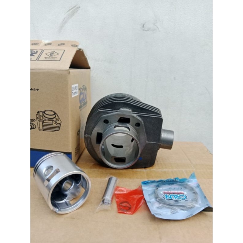 Blok seher komplit plus piston vespa px150 excel 3 hole ori tailan crun