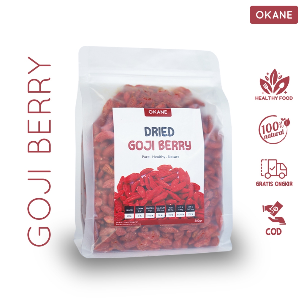 

Goji Berry Kering OKANE 400 gr / Buah Kering kici wolfberry Goji Beri 400 gr