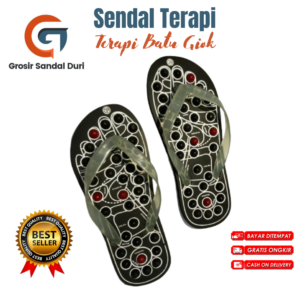 Sandal Kesehatan Terapi Rematik Sendal Therapy Refleksi Sandals Pijat Karet Kayu Pria dan Wanita Sen
