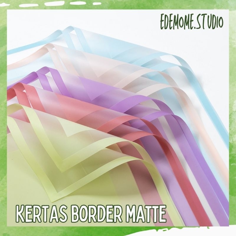 

Kertas Cellophane Kertas Buket Border Matte Garis Flower Wrapping Paper