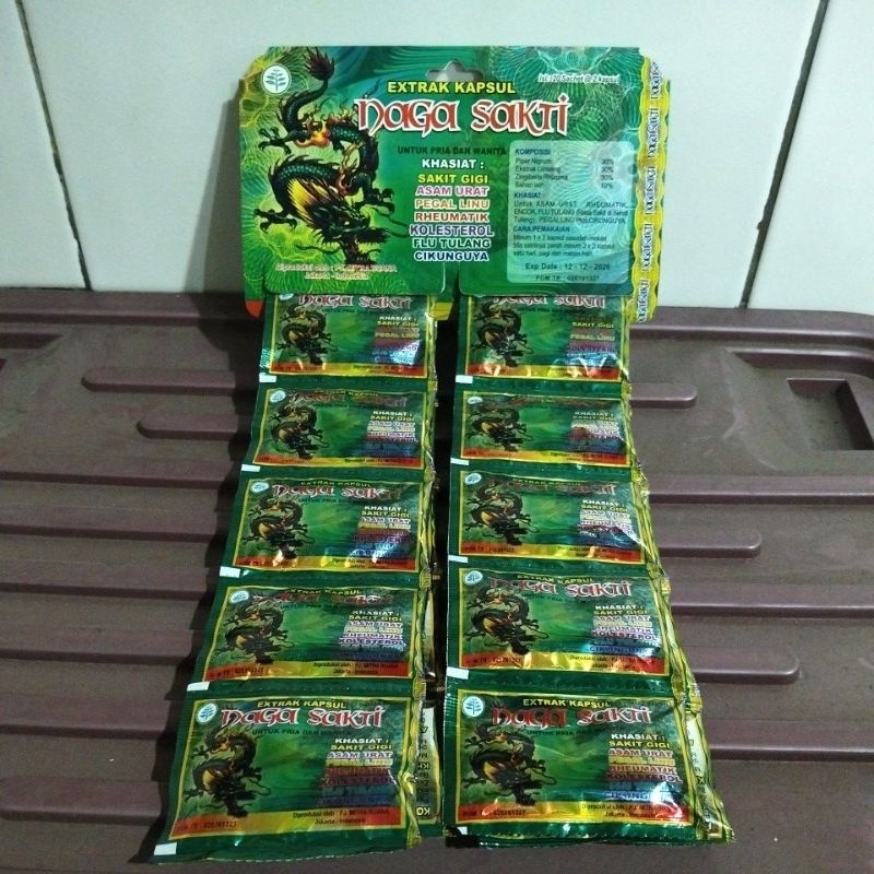Kapsul Herbal Cap Naga Sakti Obat Asam Urat pegal linu kolesterol flu Tulang Cikungunya