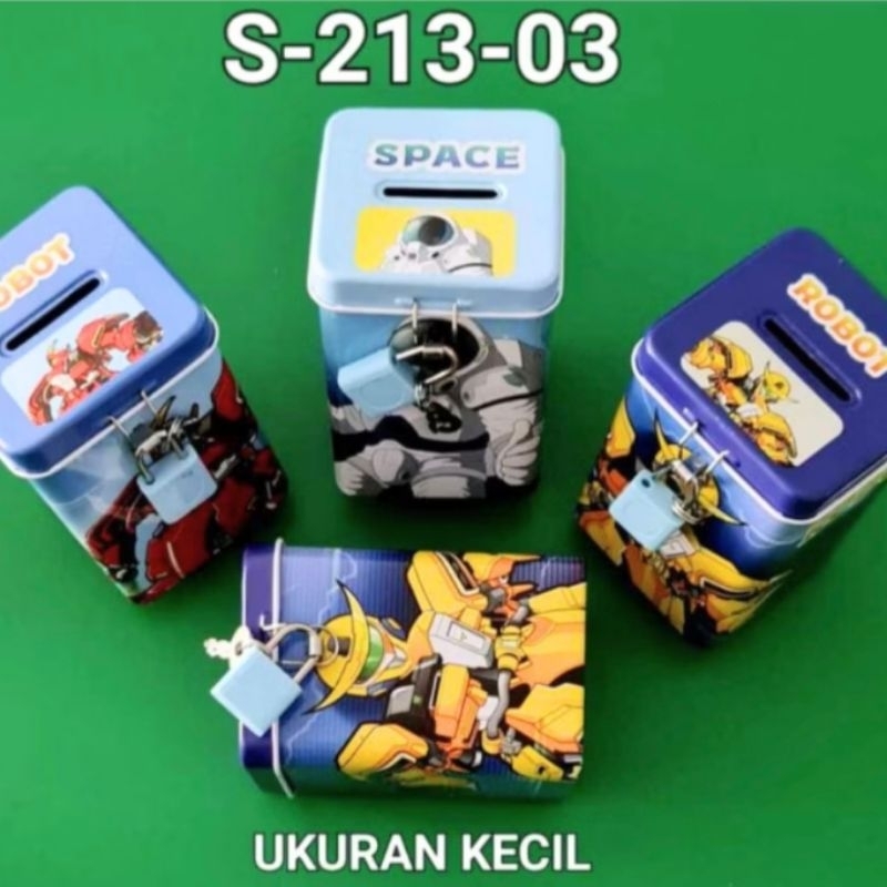 Celengan Kaleng Gembok Kotak Kartun / Coin Box LOVE Unicorn Kartun