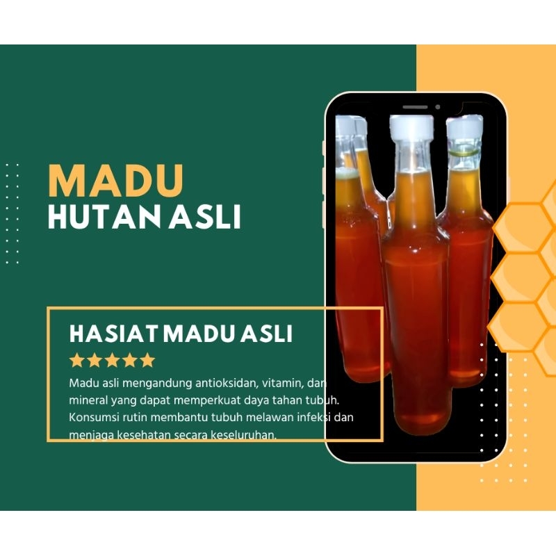 

Madu asli premium 100% tanpa tambahan air dan gula.