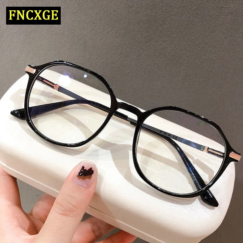 FNCXGE kacamata minus -1.0~-6.0 korea Blueray Anti Radiasi Bulat Miopia Komputer Optik kaca mata Ret