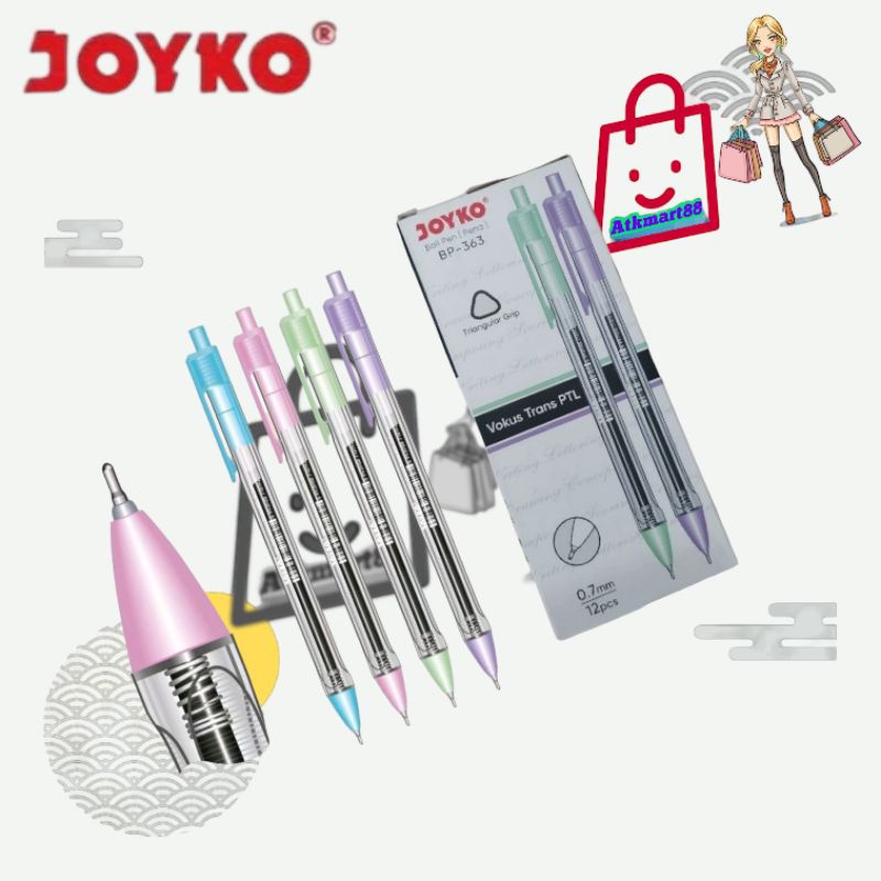 

( Per Kotak ) Pulpen Joyko BP-363 Vokus Trans PTL 0.7 mm