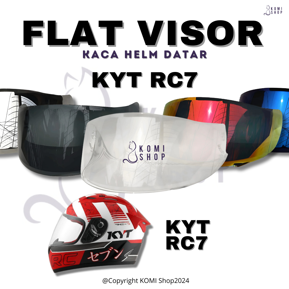 Kaca Helm KYT RC7 Visor Full Face Kaca Helm Datar Handarb KYT RC7
