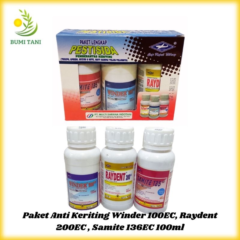 Paket Anti Keriting Lengkap Cabai Insektisida Cap Kapal Terbang 3 Botol Isi Winder 100Ec Samite 135E