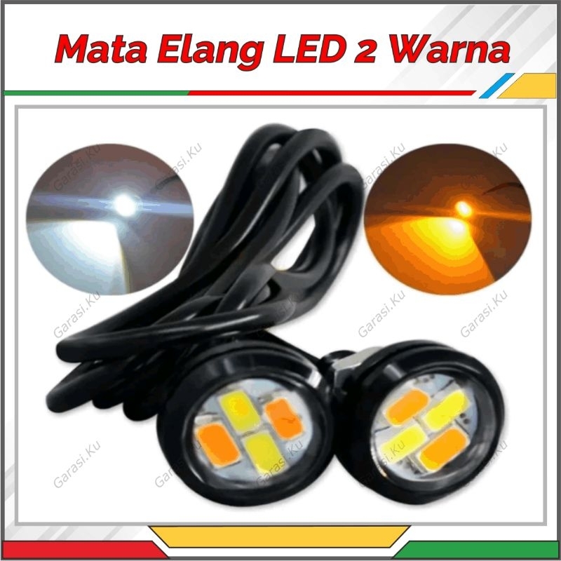 MATA ELANG 2 MODE WARNA SENJA KOTA DRL SEN LED LAMPU TEMBAK EAGLE EYE SEIN MOTOR TERANG