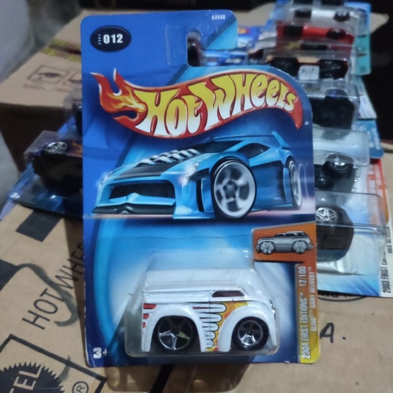 DIECAST HW HOTWHEELS blings dairy delivery  putih white blue card lawas jadul retro