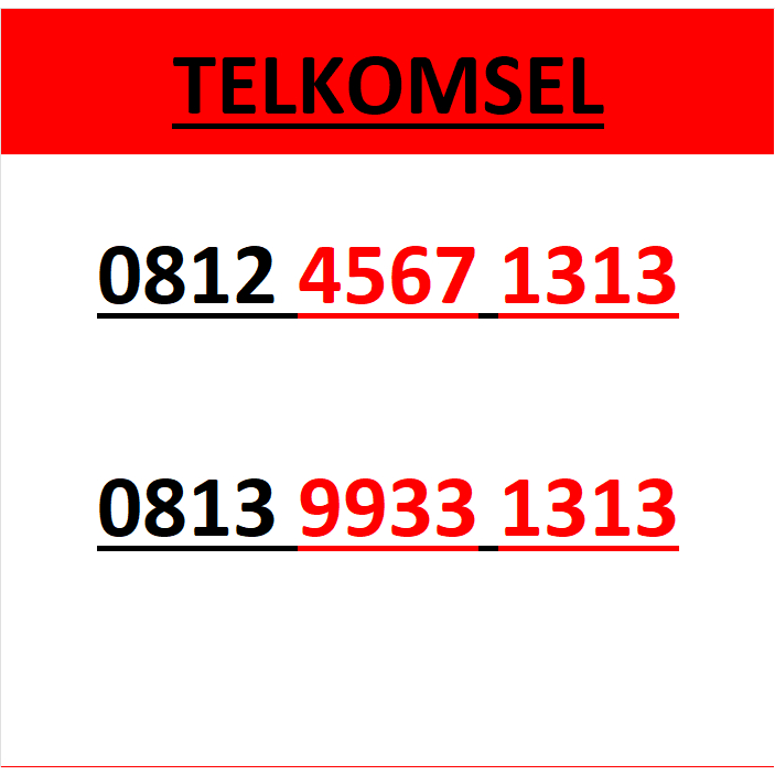 Nomor cantik simpati telkomsel seri abab 1313 murah lengkap w5000