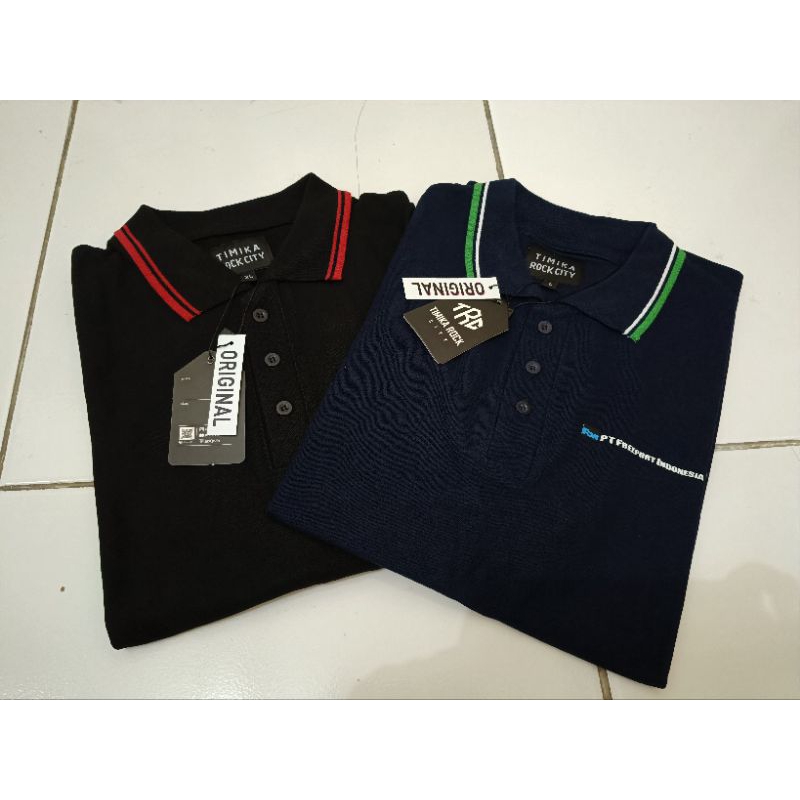Baju Kaos Polo Shirt PT Freeport Indonesia Papua (Timika Rock City)