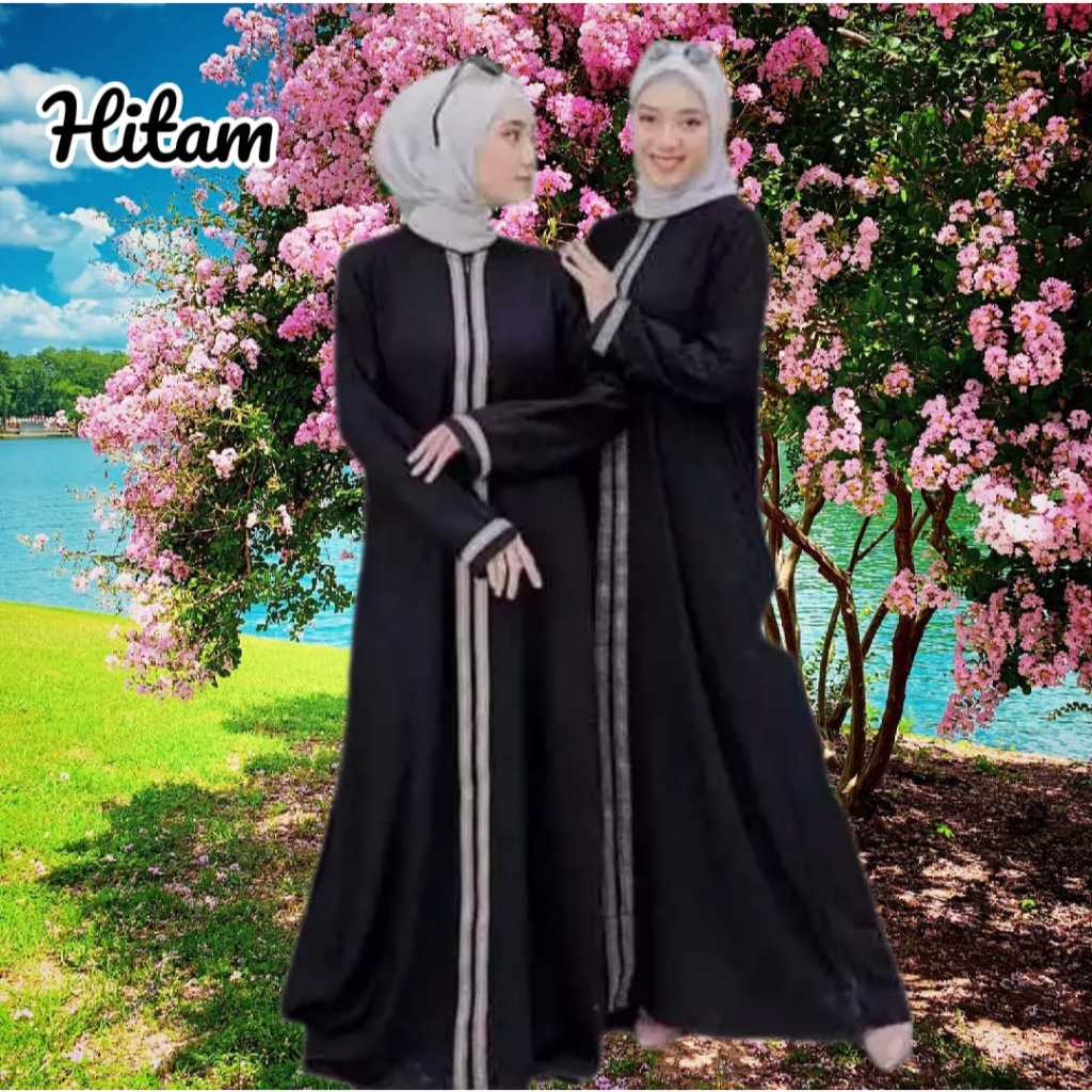 GAMIS ABAYA BORDIR PLAT FF KAIN RAYON PREMIUM JUMBO LD 125 TERBARU 2024