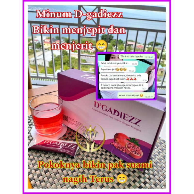 (1 box) 20 sachet D''gadiezz Collagen drink Dengan buah delima