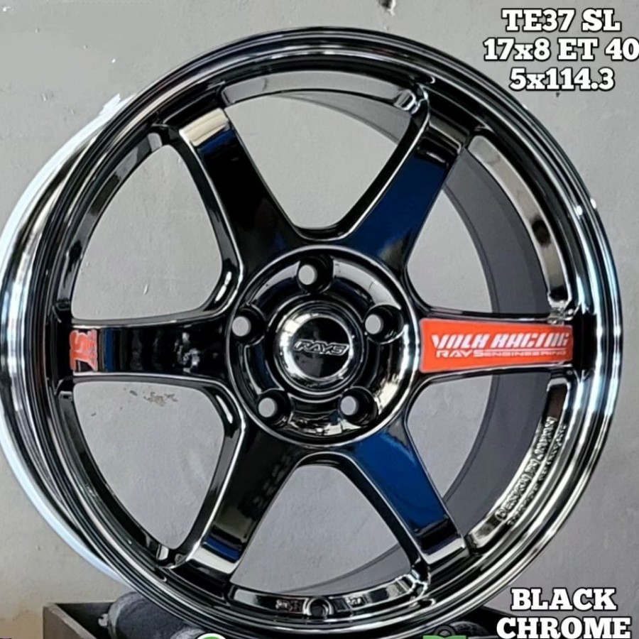 velg mobil r17 TE37 SL BLACK CHROME velg racing ring 17 hrv crv terios xpander rush