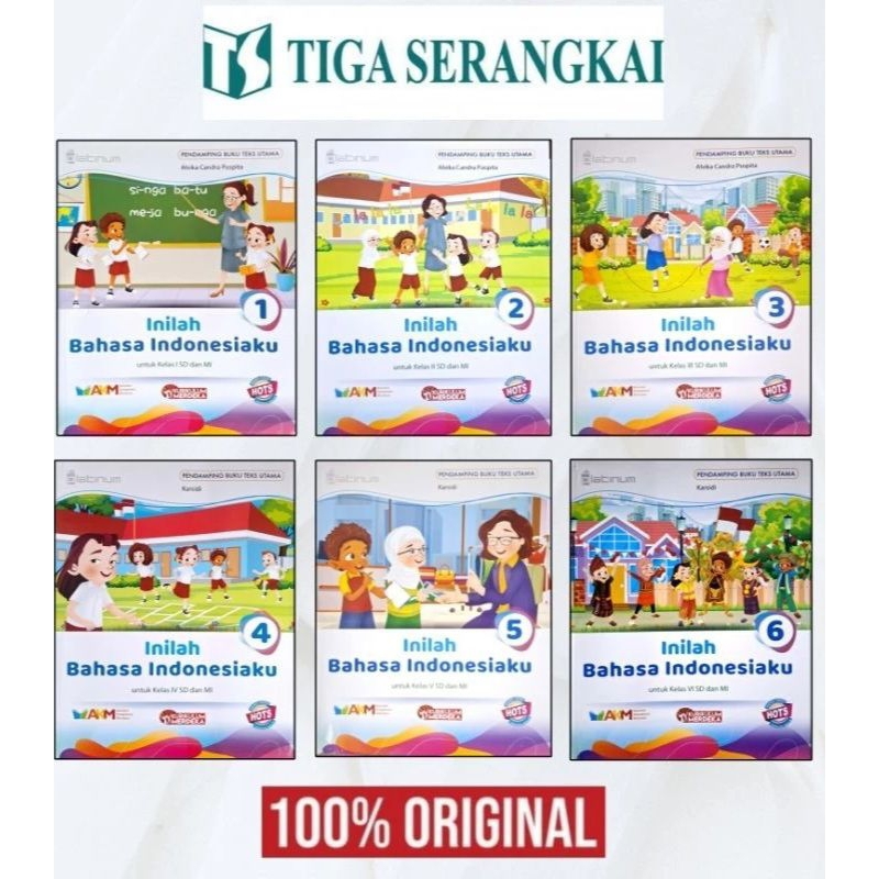 Buku platinum Bahasa Indonesia Inilah Bahasa Indonesiaku kelas 1 2 3 4 5 6 SD MI Tiga Serangkai