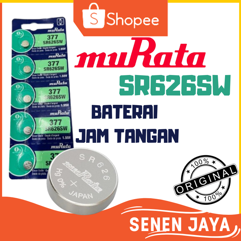 PROMO Baterai Jam Tangan Analog Murata 377 SR626SW Original LR626 626 377A Batre Jam Tangan Kecil 37