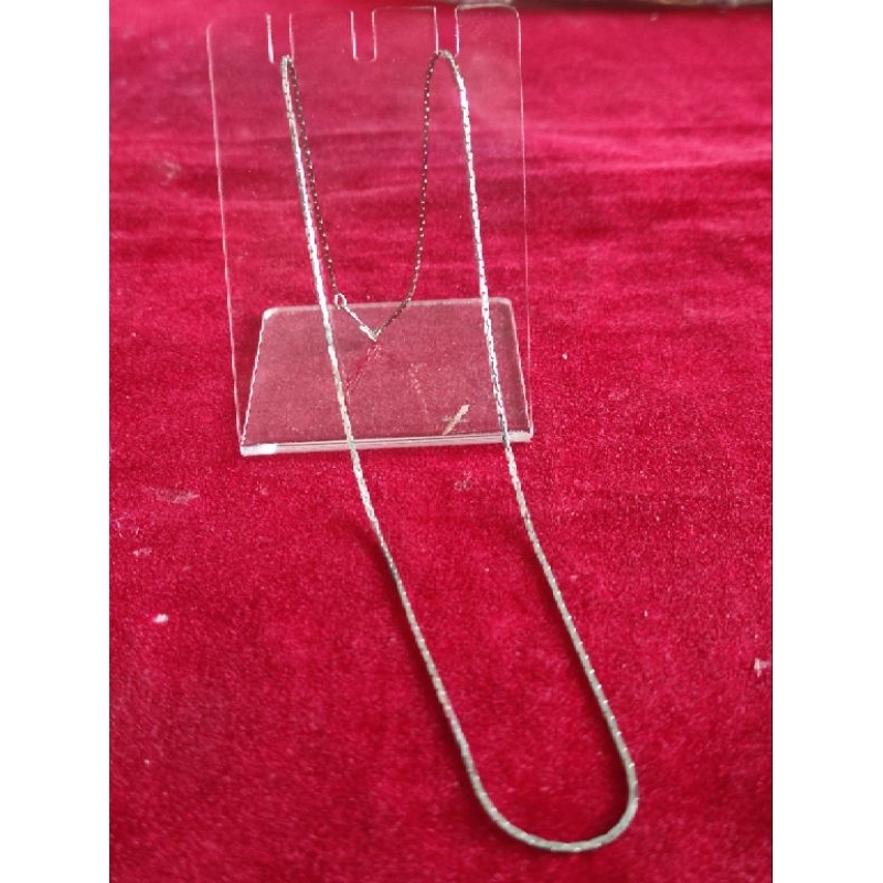 kalung kotak warna silver panjang 40 cm, kalung titanium, kalung anak, kalung mainan, kalung dewasa