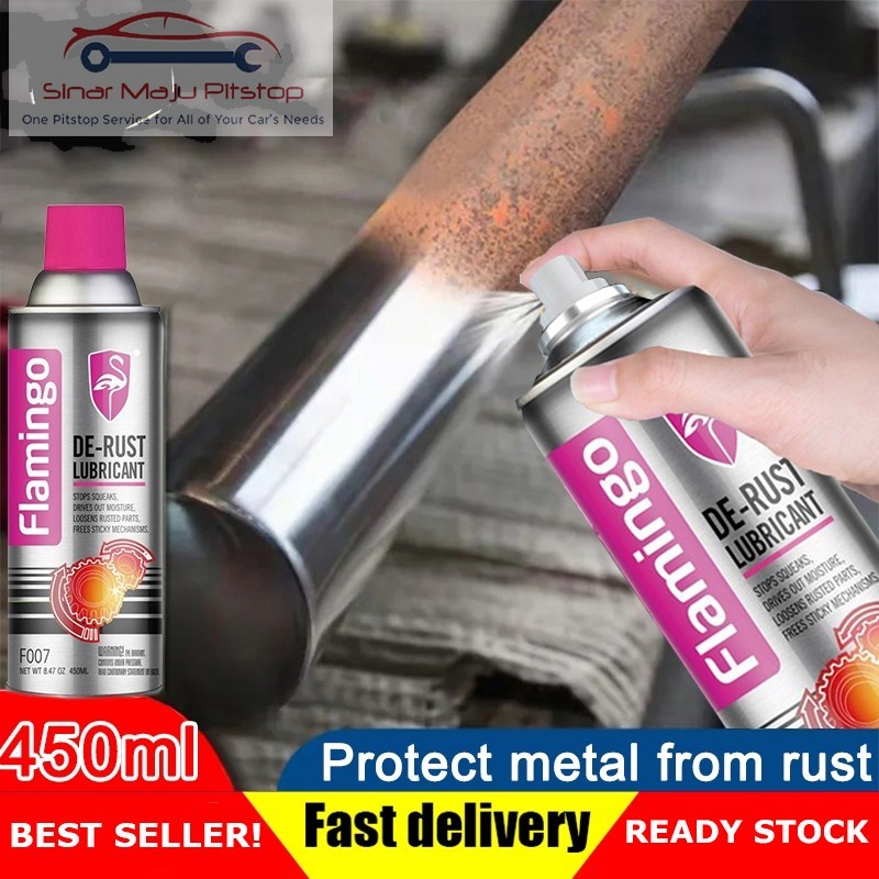 FLAMINGO DE RUST LUBRICANT 450 ML - Cairan Spray Banyak Guna Pembersih Noda Aspal Getah Body Mobil &