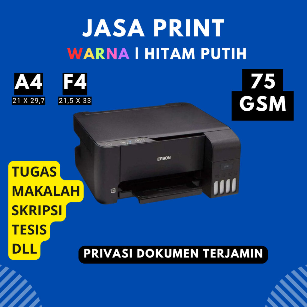 

Jasa Print Hitam Putih / Warna 1 Sisi