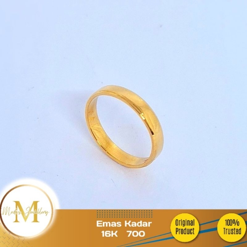 MODIS JEWELLERY - Cincin Belah Rotan Motif Polos Kuning - Emas 16k 700