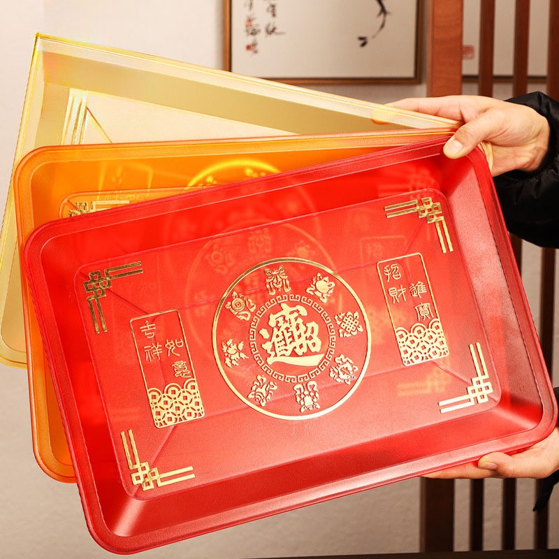 Nampan Buah Sembahyang Keberuntungan Talam Baki Sangjit Kristal Acrylic Teapai Ukuran Besar