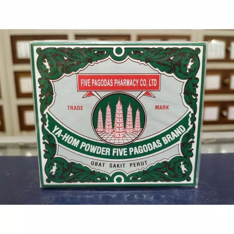 Ya Hom Powder Five Pagodas Brand / Go Tak Sua Lima Menara [Kotak isi 12 Botol]