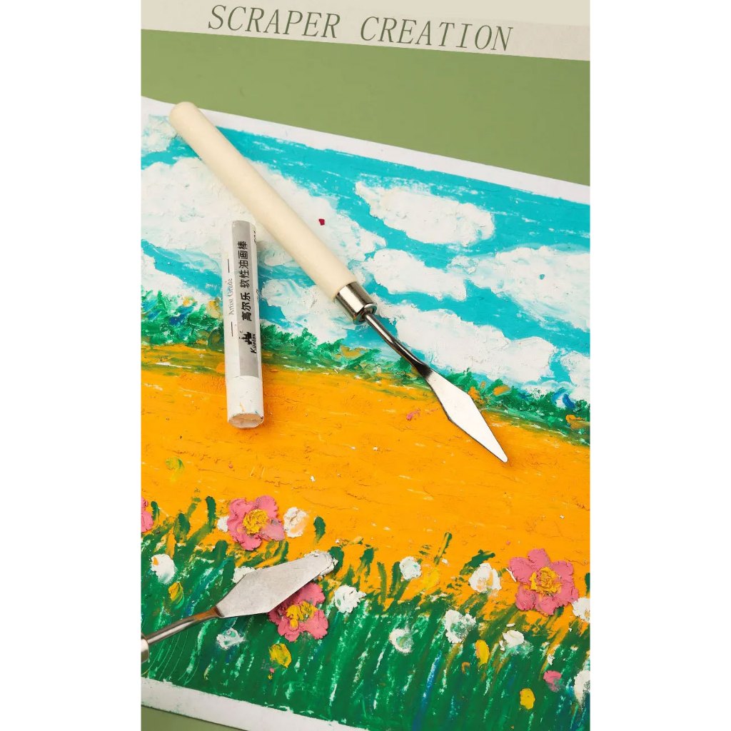 

JOWOART Pisau Palet Lukis Cat Akrilik Painting Scraper Knife 7 PCS - JW7 - Silver