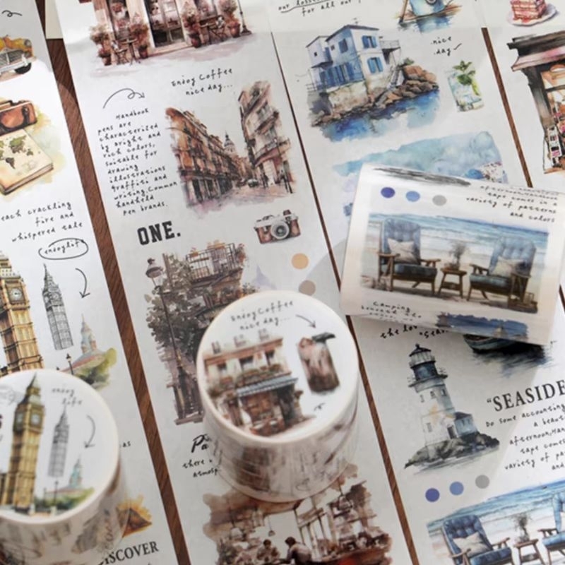 

[R07] Wasitape 2M/roll Travel theme journal scrapbook diy