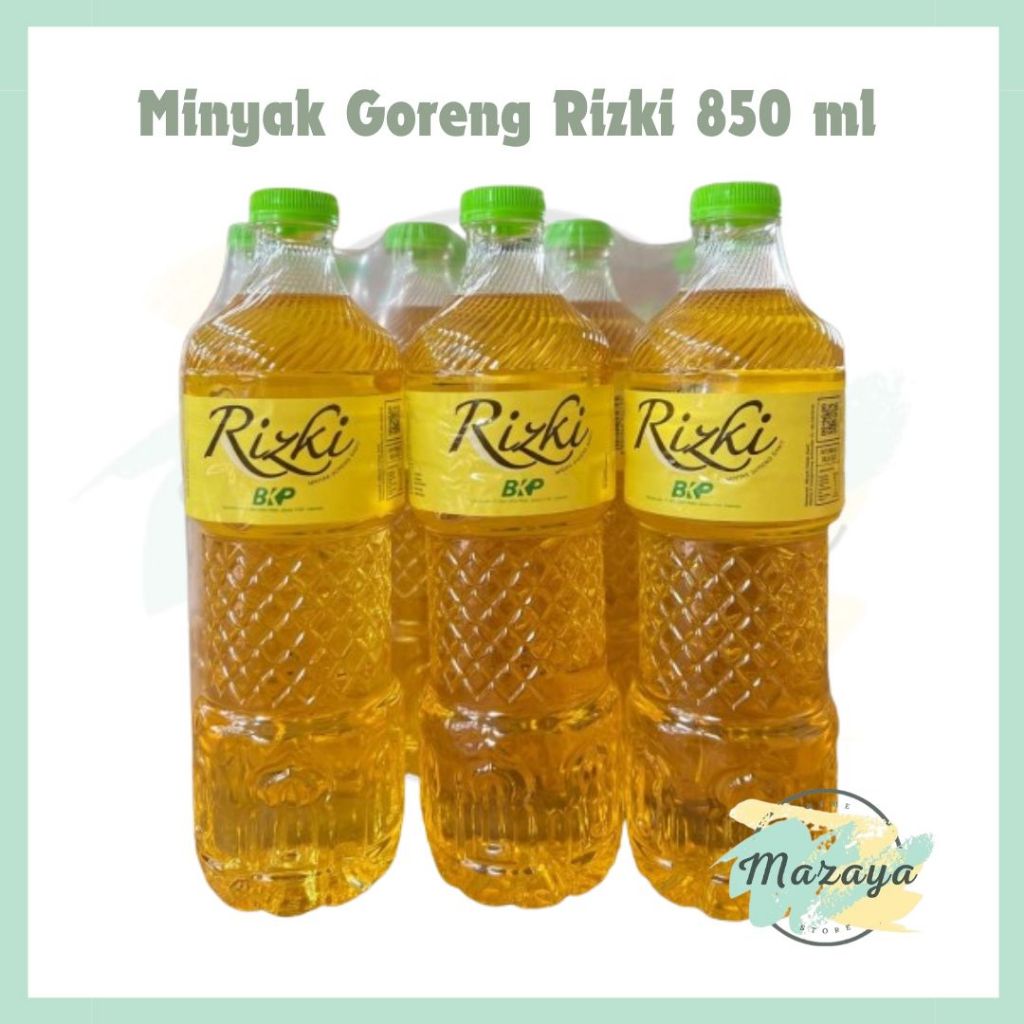 

MINYAK GORENG RIZKI KEMASAN BOTOL 850 ML - MAZAYA HOMESTORE