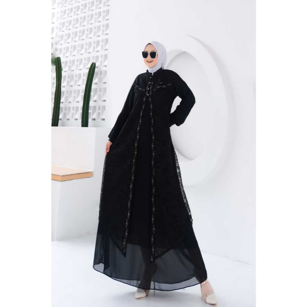 Gamis Undangan Safana Dress Ceruty Babydoll Premium Gamis Pesta