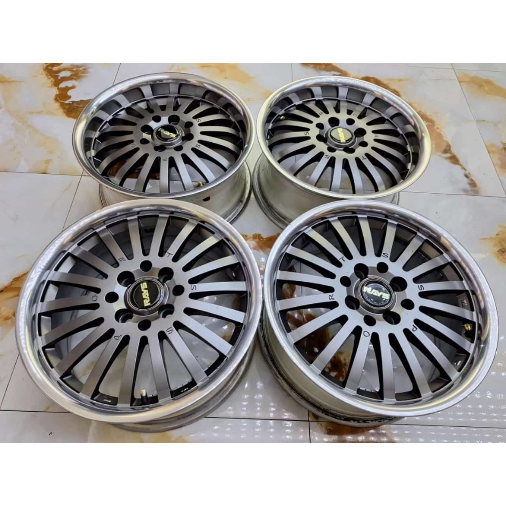 VELG MOBIL RACING VOSSEN SPORT RING 15 LEBAR 7 BAUT PCD 4X100-114.3 ET 38  good condition