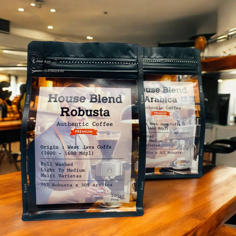 

Kopi Robusta 200gr House Blend Origin West Java Coffe Cafe Maker