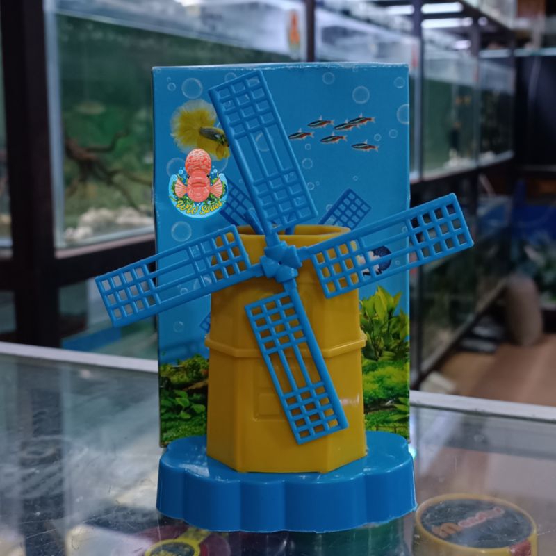 KINCIR ANGIN HOLLAND Mainan Hiasan Dekorasi Aquarium Akuarium Indah Tank Berputar Lucu Unik LUCKINES