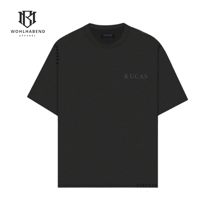 T-shirt Rucas Initial - kaos Pria Distro orignal Rucas - Kaos Casual Rucas Terbaru - Kaos Pria Hitam