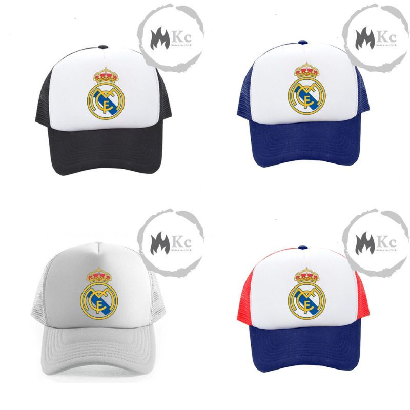 topi bola real madrid trucker jaring premium