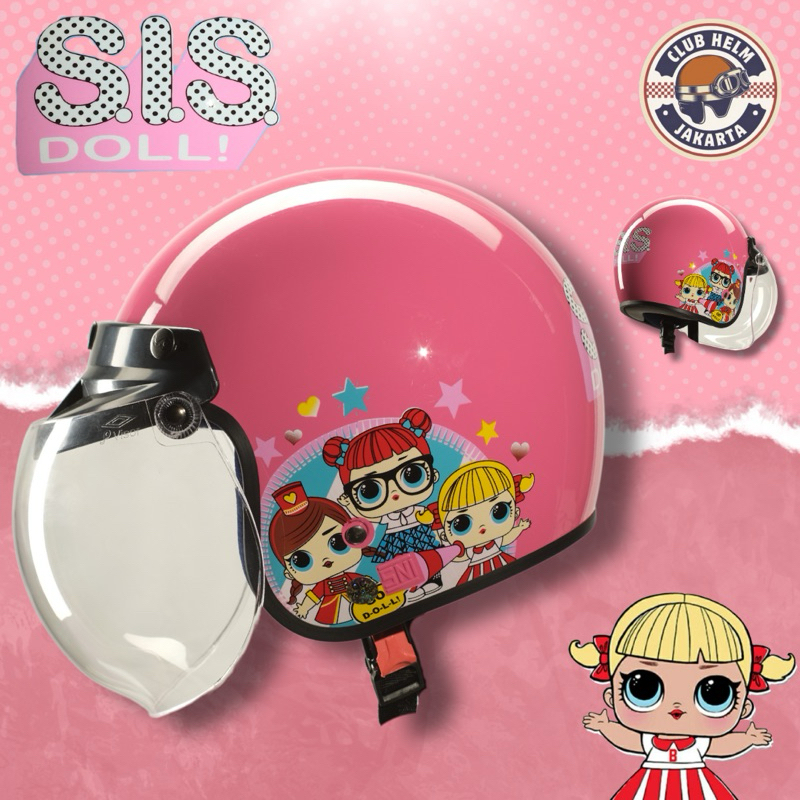 Helm Anak Retro / Bogo Premium Karakter LOL Sis Doll