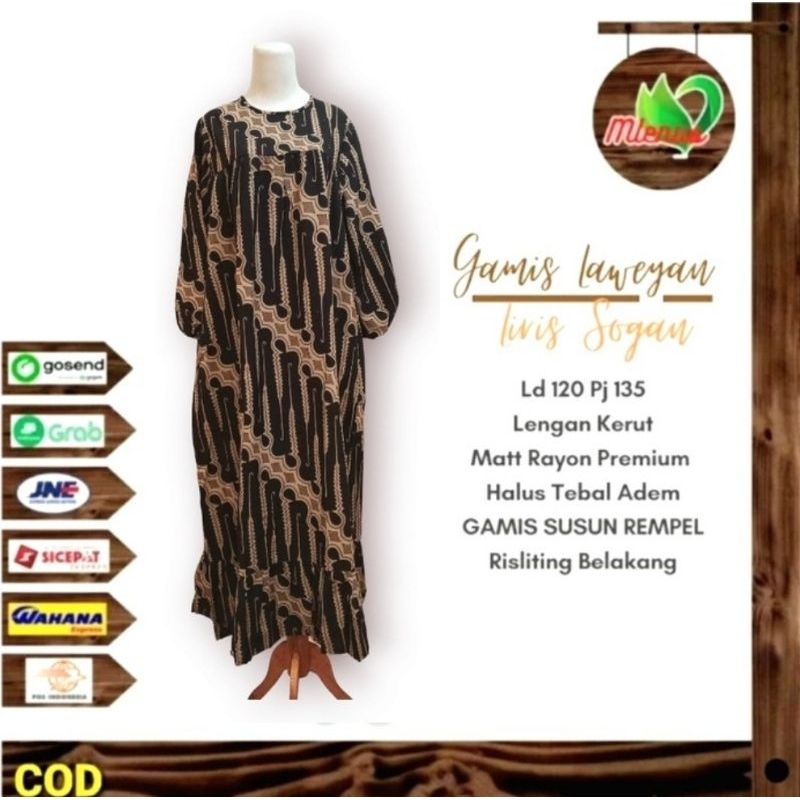 Gamis Abaya Batik Cap Premium Halus Klasik Vintage Laweyan