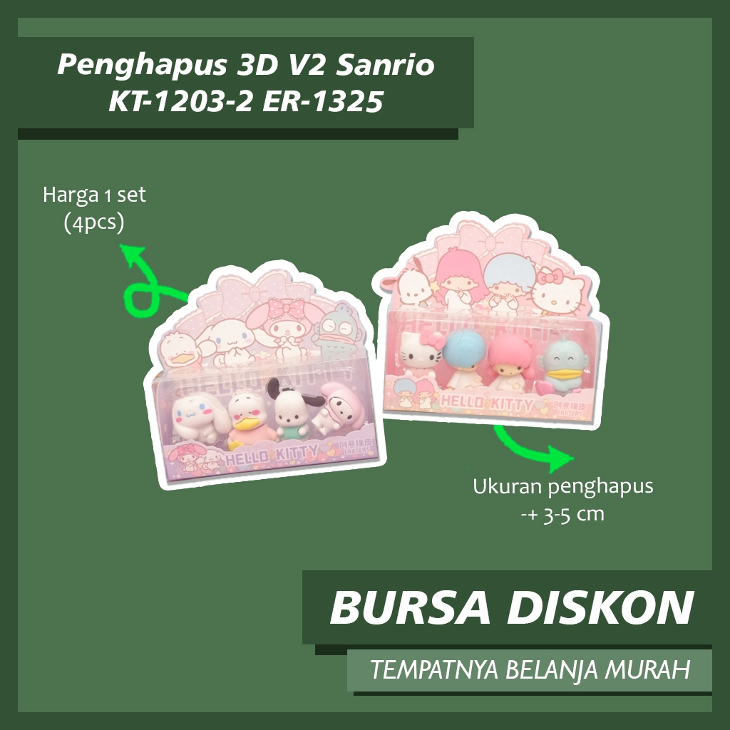 

Penghapus 3D V2 Sanrio KT-1203-2 ER-1325 Eraser Penghapus Karet Hapusan Stip Setip