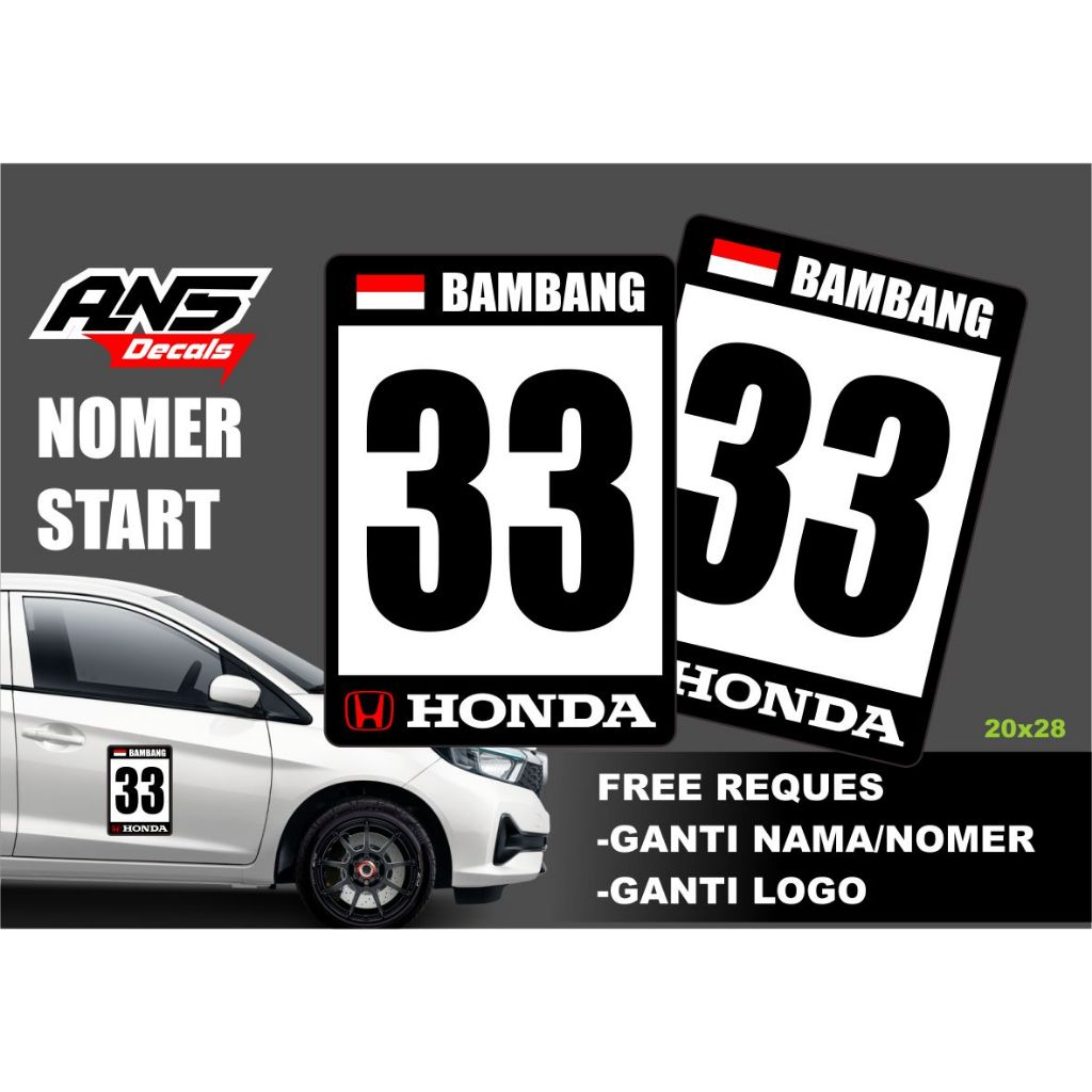 stiker nomor start pintu mobil, stiker mobil nomer start bisa reques stiker mobil