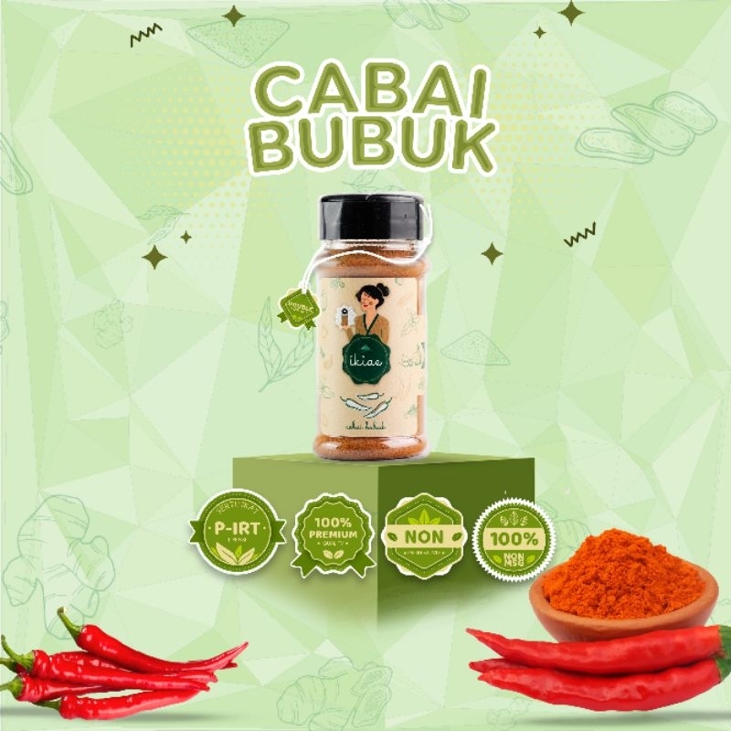 

Cabai Bubuk / Chili Powder / Bumbu Botol 40gr / Premium Quality / IKIAE