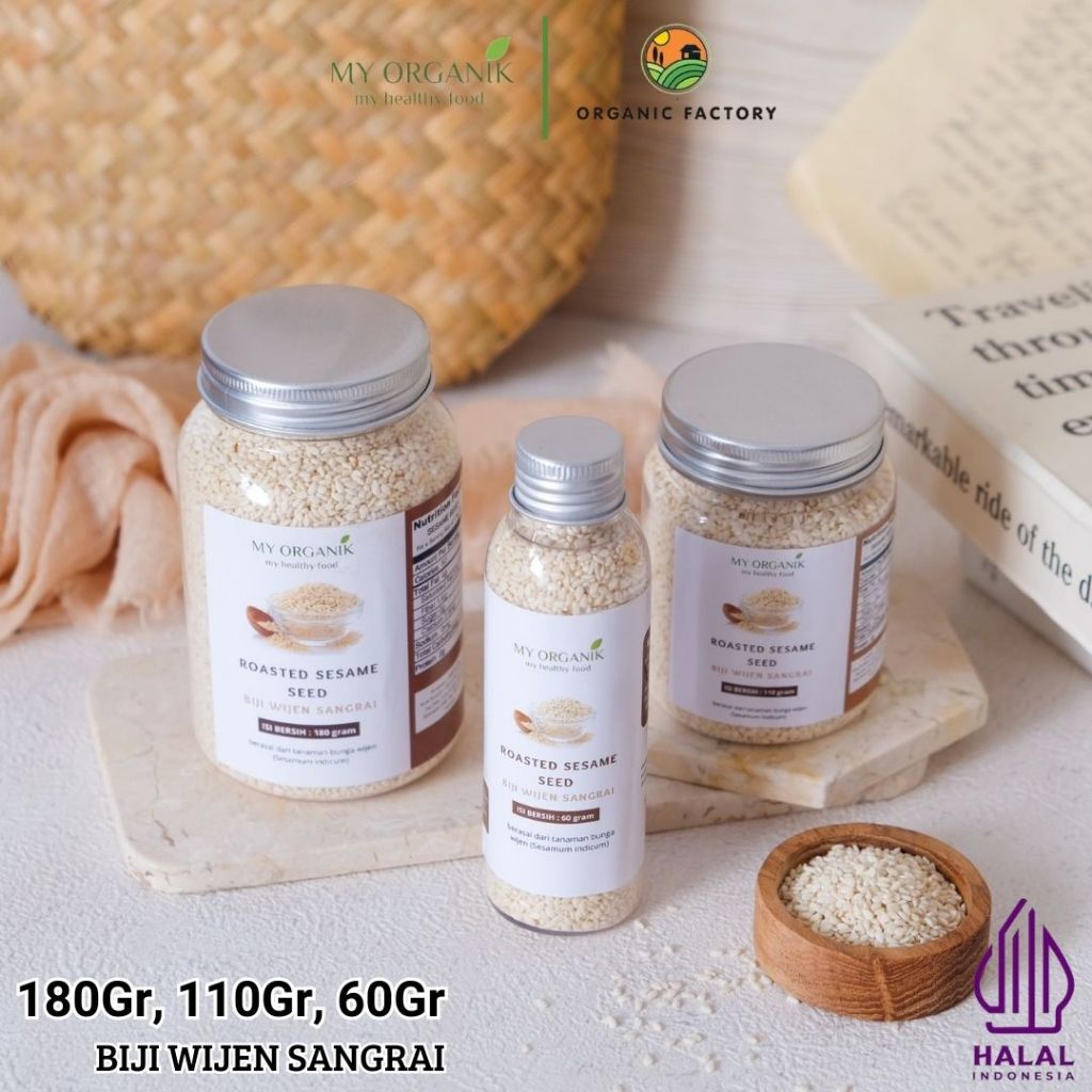 

My Organik Roasted White Sesame Seeds Premium Biji Wijen Putih Panggang Organik Sangrai