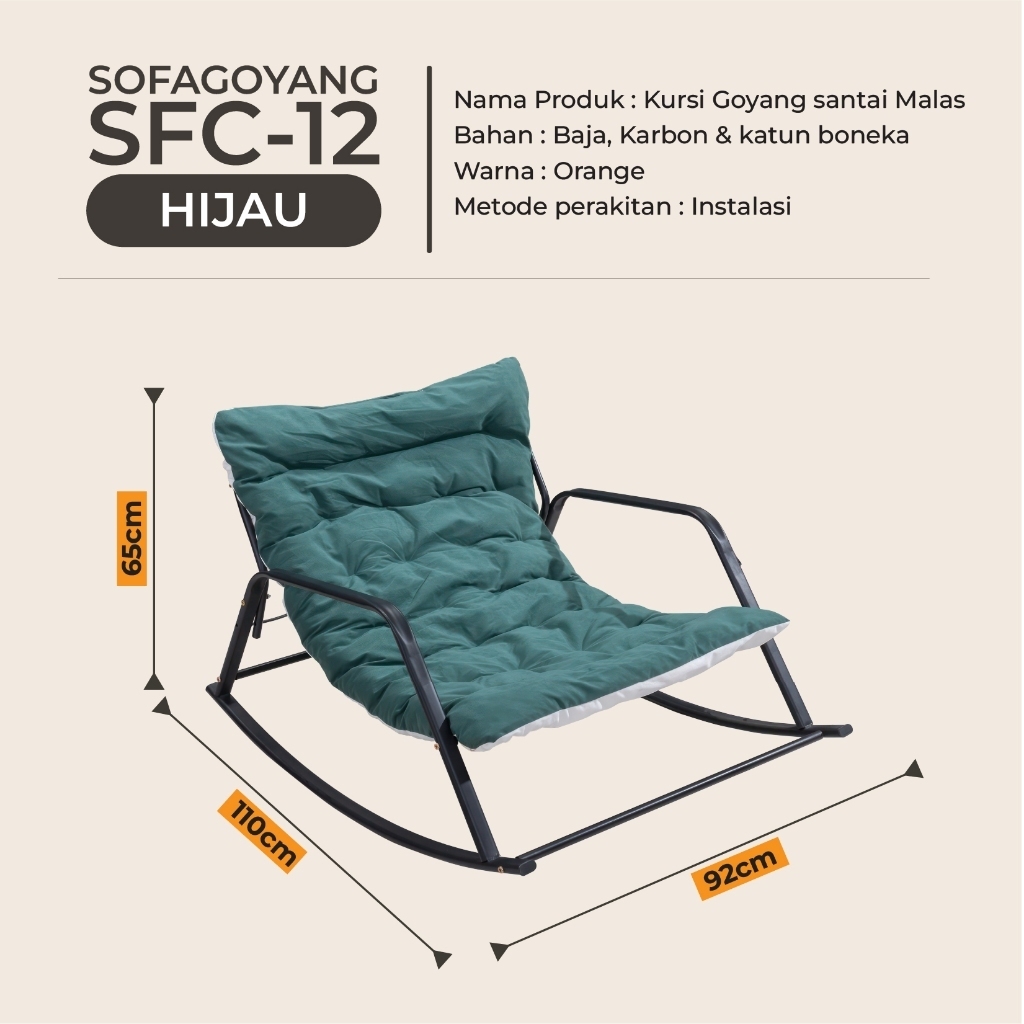 Kursi Goyang Double Kursi Santai Kursi Malas Kursi Sofa Malas Kursi Tidur Thaniaofficialstore