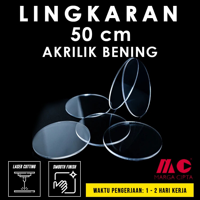 

Lingkaran Akrilik 50 cm - Akrilik Bening 2 mm / 3 mm / 5 mm - Marga Cipta