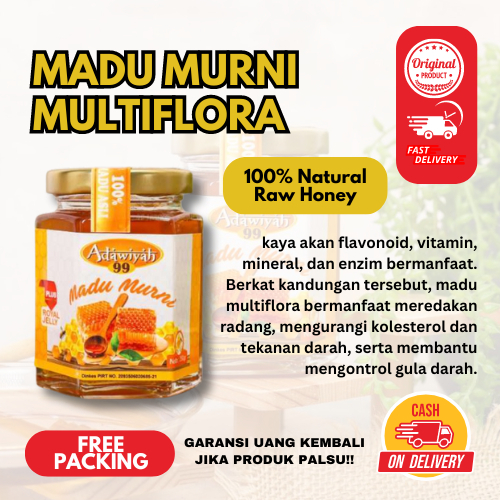 

MADU ASLI MURNI MULTIFLORA SUPER PREMIUM Tanpa Campuran Pure Natural Raw Honey Minuman Kesehatan