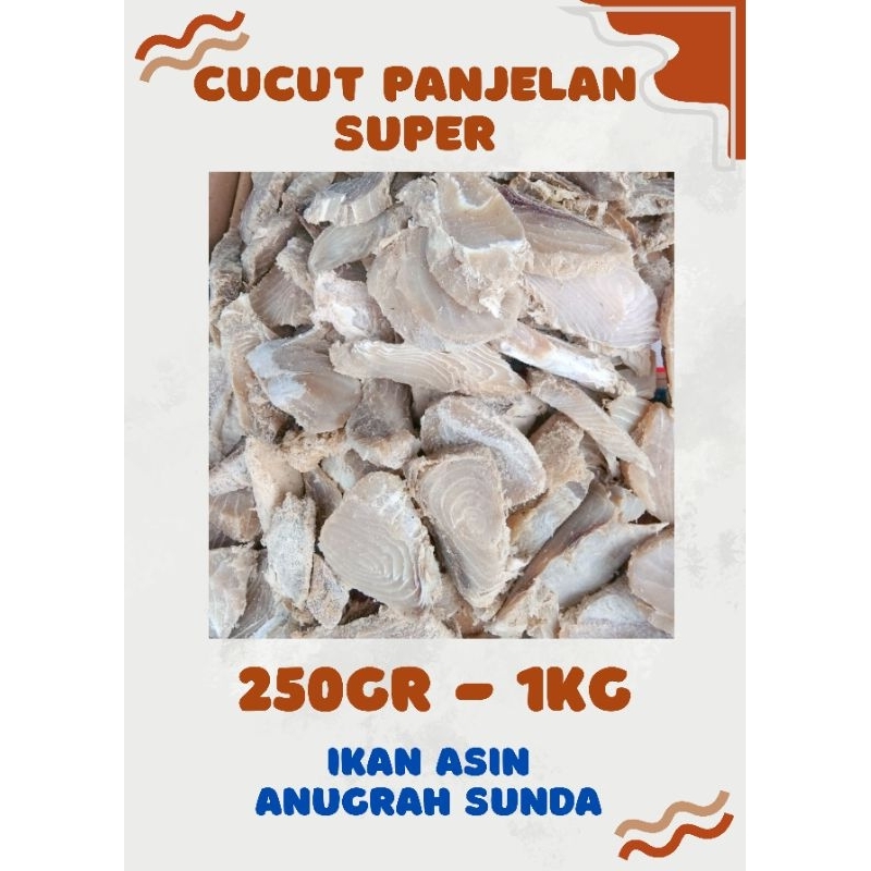 

Cucut panjelan ikan asin ini tersedia dari 250 gr sampai 1 kg kualitas ikan yang super dan harga yang ekonomis