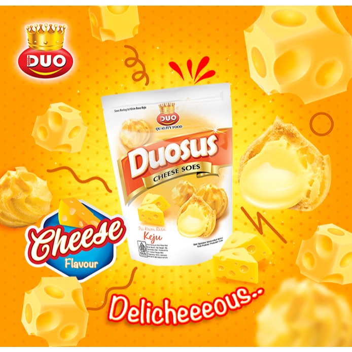

QH DUO Duosus Kue Sus Kering Isi krim (1 Karton x 30 Pcs) - Netto 30gr Snack Cemilan Anak Murah