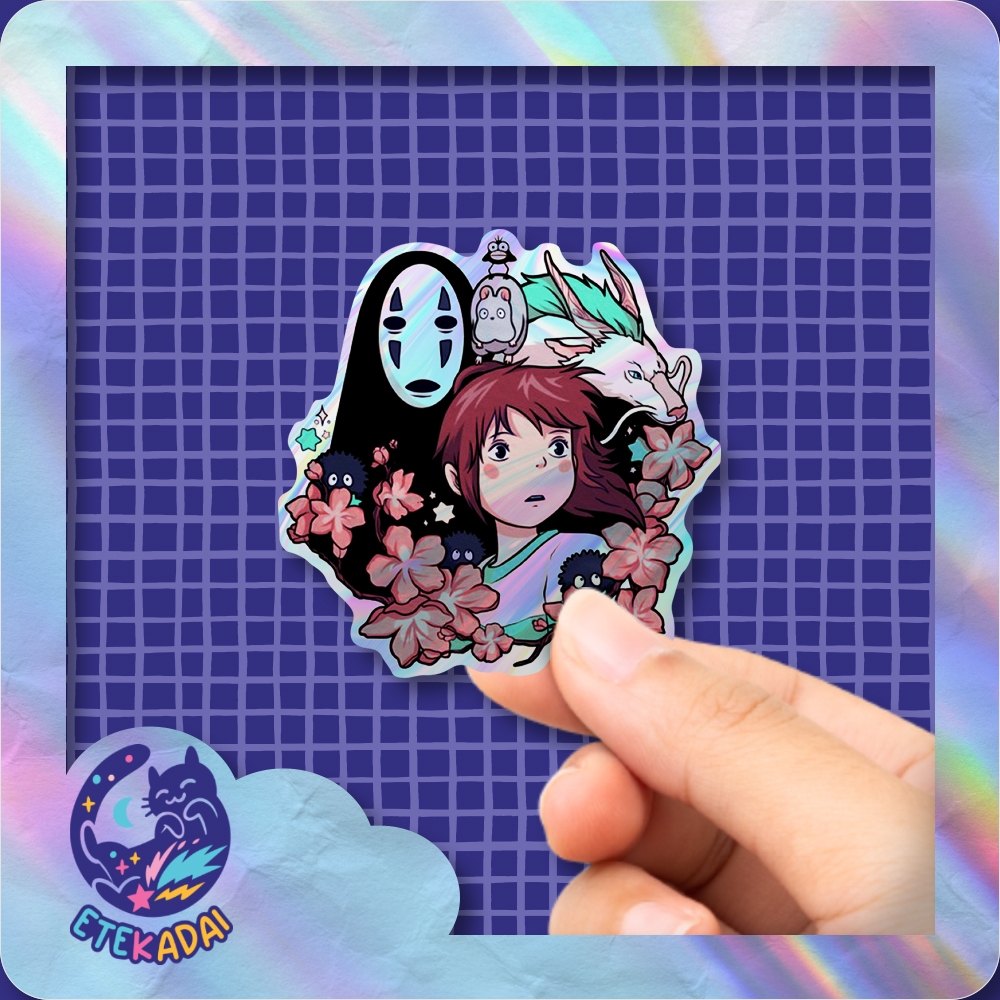 

Stiker Hologram Anime Studio Ghibli Spirited Away All Charachters